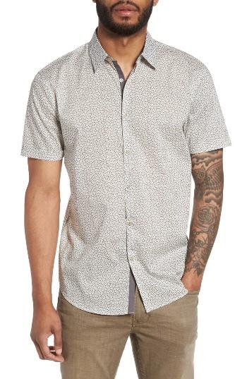 Men's John Varvatos Star Usa Trim Fit Print Sport Shirt, Size - Grey