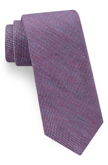 Men's Ted Baker London Textured Linen & Silk Tie, Size - Purple