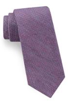 Men's Ted Baker London Textured Linen & Silk Tie, Size - Purple