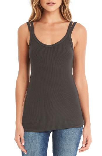 Women's Michael Stars Double Strap Tank, Size - Grey