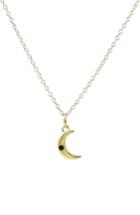 Women's Kris Nations Stone Crescent Moon Charm Necklace