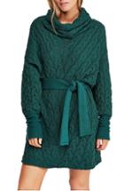 Women's Free People Cable Knit Sweater Dress - Green