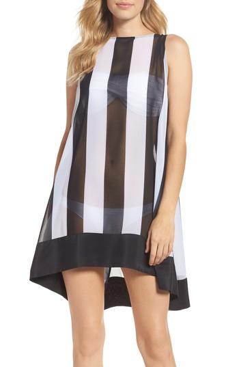 Women's Ted Baker London Monochrome Stripe Cover-up Dress - Black