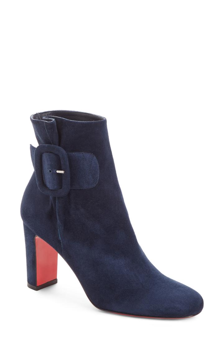 Women's Christian Louboutin Tres Olivia Buckle Bootie Us / 36eu - Blue