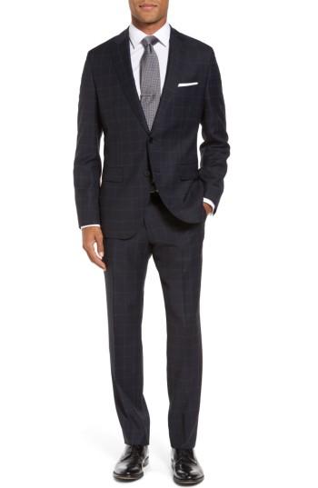 Men's Boss Johnstons/lenon Classic Fit Windowpane Wool Suit