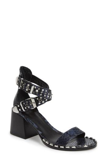 Women's Sigerson Morrison Apple Studded Sandal Eu - Blue