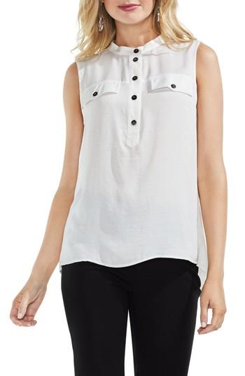 Women's Vince Camuto Sleeveless Henley Blouse, Size - White