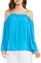Petite Women's Vince Camuto Off The Shoulder Blouse, Size P - Blue