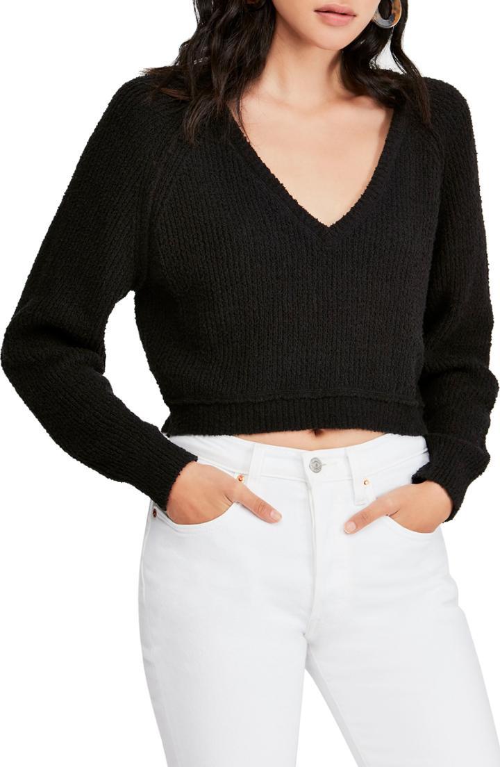 Women's Free People V-neck Sweater - Black