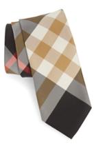 Men's Burberry Manston Check Cotton & Silk Blend Tie, Size - Black