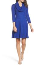 Women's Eliza J Cowl Neck Sweater Dress - Blue