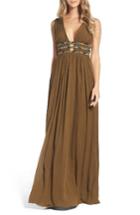 Women's French Connection Hasan Beaded Maxi Dress - Green