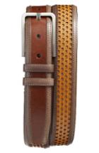 Men's Mezlan Palma Leather Belt - Cognac Multi