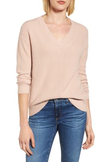 Women's Velvet By Graham & Spencer V-neck Sweater - Pink