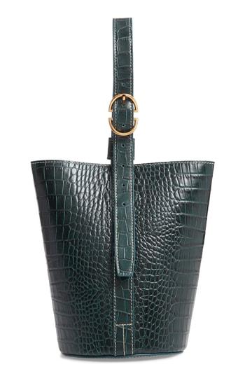 Trademark Small Leather Bucket Bag - Green