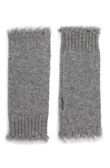 Women's Frye Frayed Edge Wool Arm Warmers, Size - Grey
