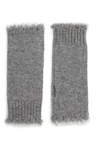 Women's Frye Frayed Edge Wool Arm Warmers, Size - Grey