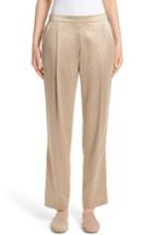 Women's Lafayette 148 New York Soho Silk Track Pants, Size - Beige