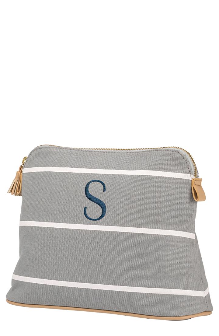 Cathy's Concepts Monogram Cosmetics Bag, Size - Grey S