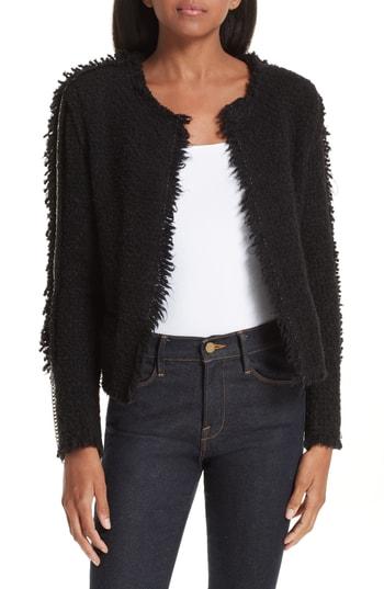 Women's Iro Giants Chain Trim Tweed Jacket Us / 34 Fr - Black