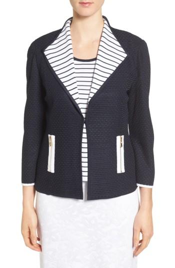 Women's Ming Wang Drape Collar Knit Jacket - Blue