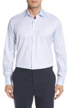 Men's Ike Behar Regular Fit Check Dress Shirt .5 34/35 - White
