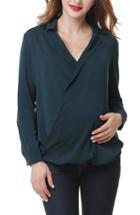 Women's Kimi And Kai Brook Surplice Maternity Blouse - Green