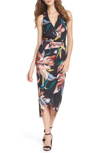 Women's Cooper St Jourdan Drape Midi Dress - Black
