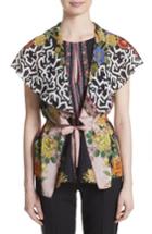 Women's Etro Floral & Maze Print Silk Blouse Us / 44 It - Pink