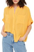 Women's Topshop Joey Shirt Us (fits Like 2-4) - Orange