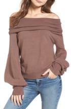 Women's Treasure & Bond X Something Navy Off The Shoulder Sweater - Brown