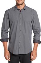 Men's Bugatchi Shaped Fit Print Sport Shirt - Black