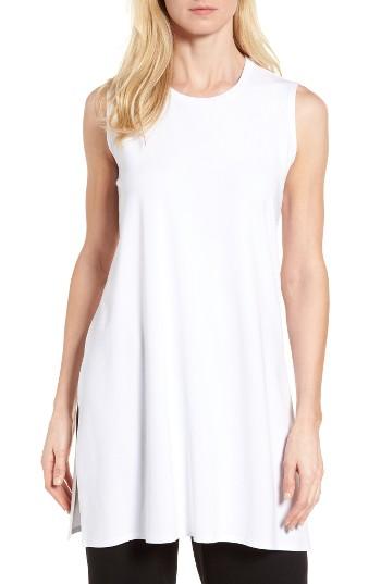 Women's Eileen Fisher Jersey Sleeveless Tunic - White