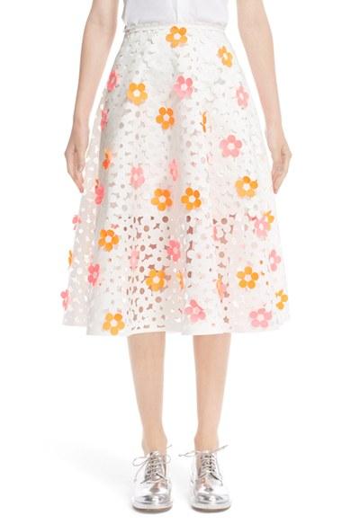 Women's Paskal Floral Laser Cut Midi Skirt