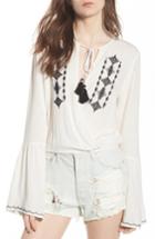 Women's Lost + Wander Festival Embroidered Surplice Top - White