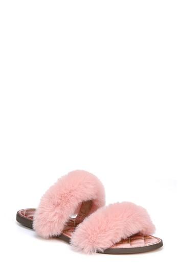 Women's Sam Edelman Griselda Faux Fur Slide Sandal M - Pink
