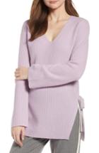 Women's Halogen Side Tie Cashmere Sweater - Purple