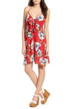 Women's Band Of Gypsies Blue Moon Floral Print Dress - Red