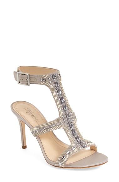 Women's Imagine Vince Camuto 'price' Beaded T-strap Sandal .5 M - Grey