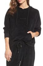 Women's Brunette The Label Brunette Embroidered Velour Hoodie /small - Black