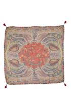 Women's Etro Fern Paisley Tassel Silk Square Scarf