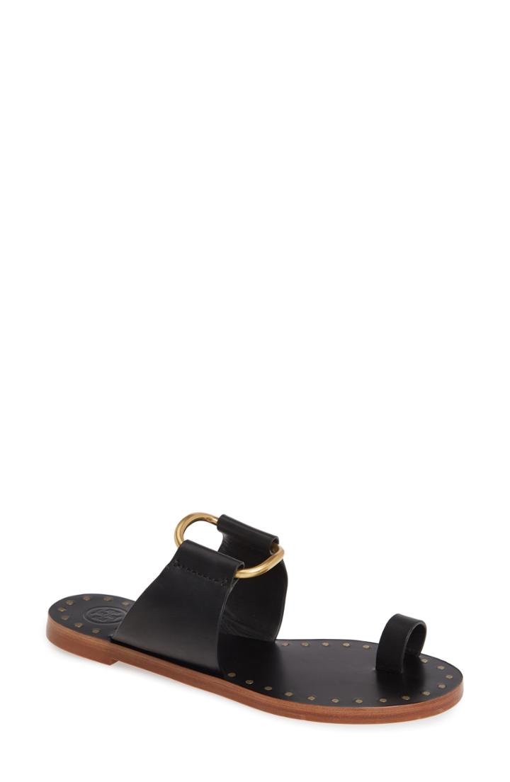 Women's Tory Burch Ravello Toe Ring Sandal M - Black