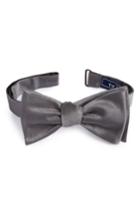 Men's The Tie Bar Silk Solid Bow Tie, Size - Grey