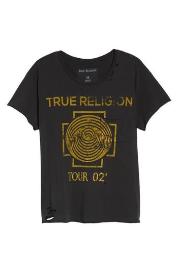 Women's True Religion Brand Jeans Dizzy Tour Tee - Black