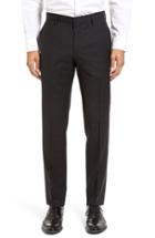 Men's Boss Genesis Flat Front Check Wool Trousers R - Black