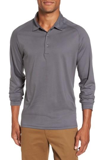 Men's Bonobos Superfine Slim Fit Long Sleeve Polo - Grey