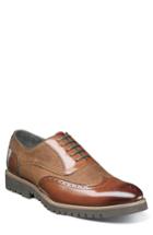 Men's Stacy Adams Baxley Glen Plaid Wingtip .5 M - Brown