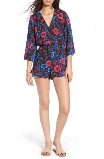 Women's Everly Floral Print Romper - Purple