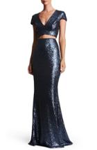 Women's Dress The Population Cara Sequin Two-piece Gown - Blue