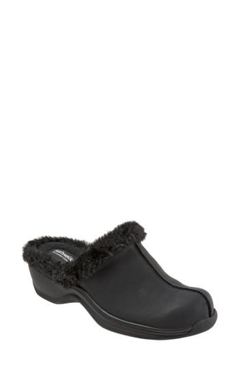 Women's Softwalk Abigail Clog With Faux Shearling Trim N - Black